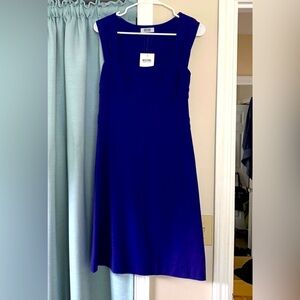 MOSCHINO | Cheap and Chic Blue Sheath Bodycon Sleeveless Square Neck